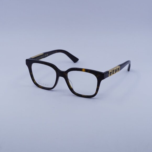 Gucci GG1192O 002 Eyeglasses Havana 49mm Square Frame - Picture 1 of 10
